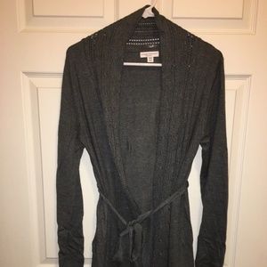 Liz Lange Maternity Long Grey Cardigan Sweater